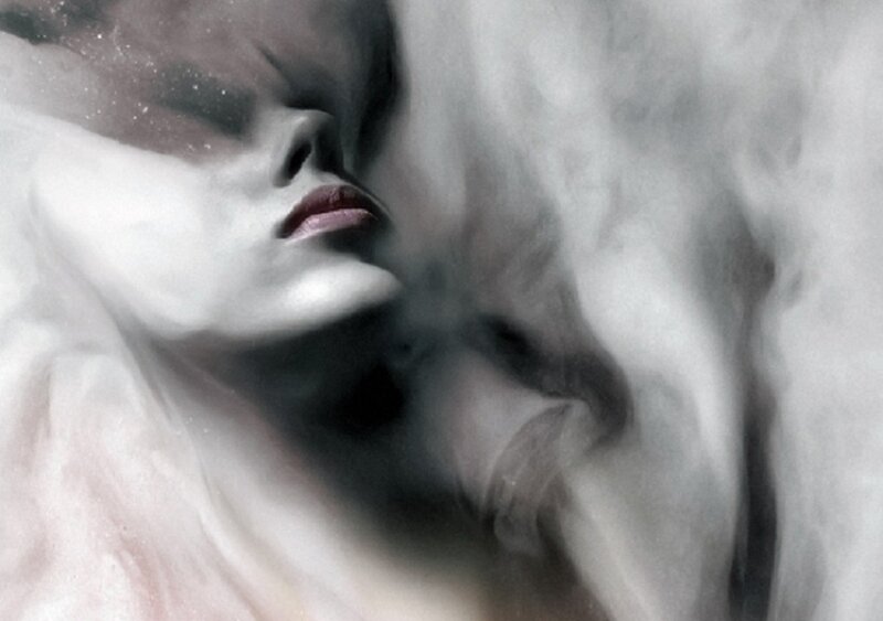 Woman's Face in Smoke — White, Dreamy