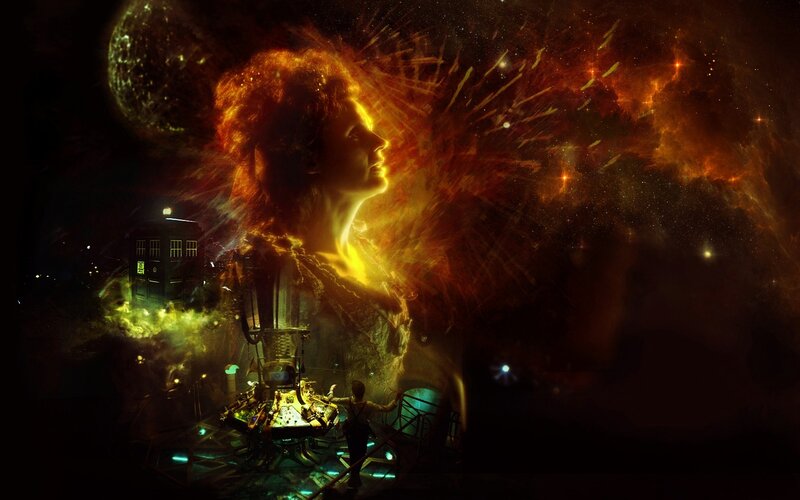 Woman's Face in Space — Orange