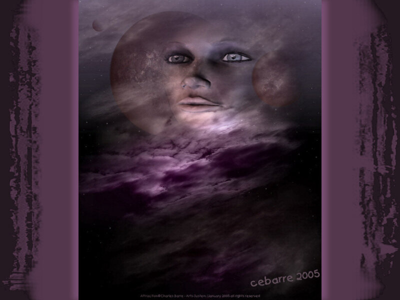 Woman's Face in Space — Purple