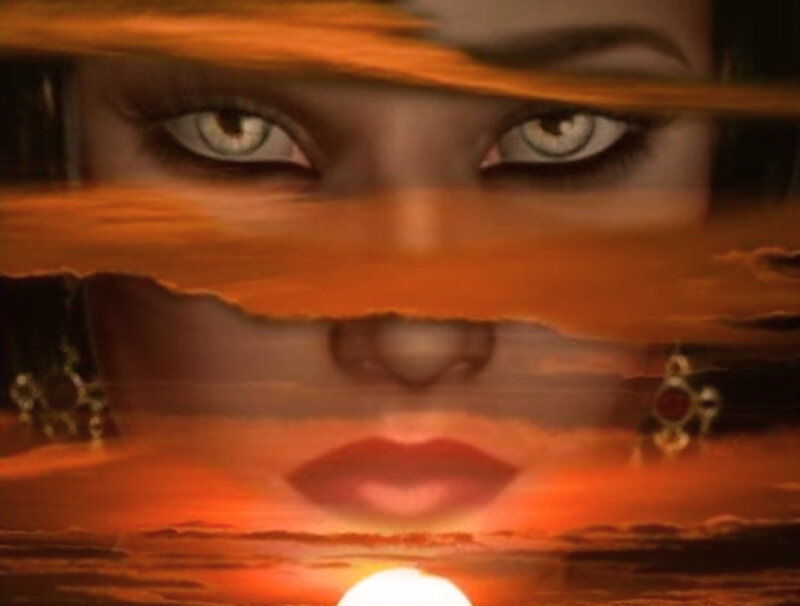 Woman's Face in Sunset