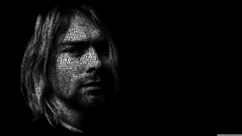 Woman's Face in Text Art — Black, Dramatic