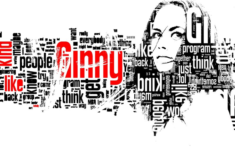 Woman's Face in Text Art