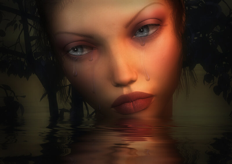 Woman's Face in Water — Brown