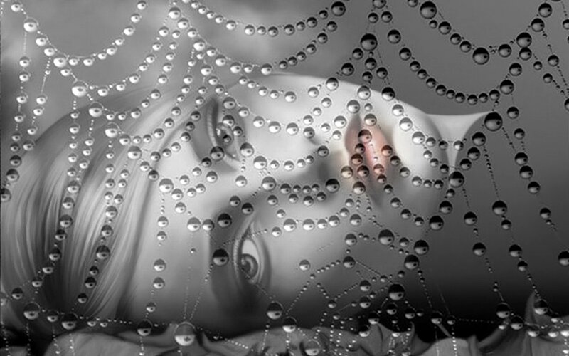 Woman's Face in Web
