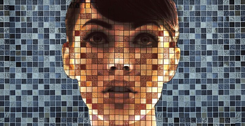 Woman's Face Mosaic — Brown, Dramatic