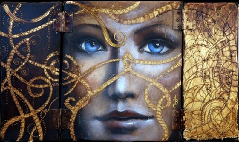 Woman's Face on Book Cover