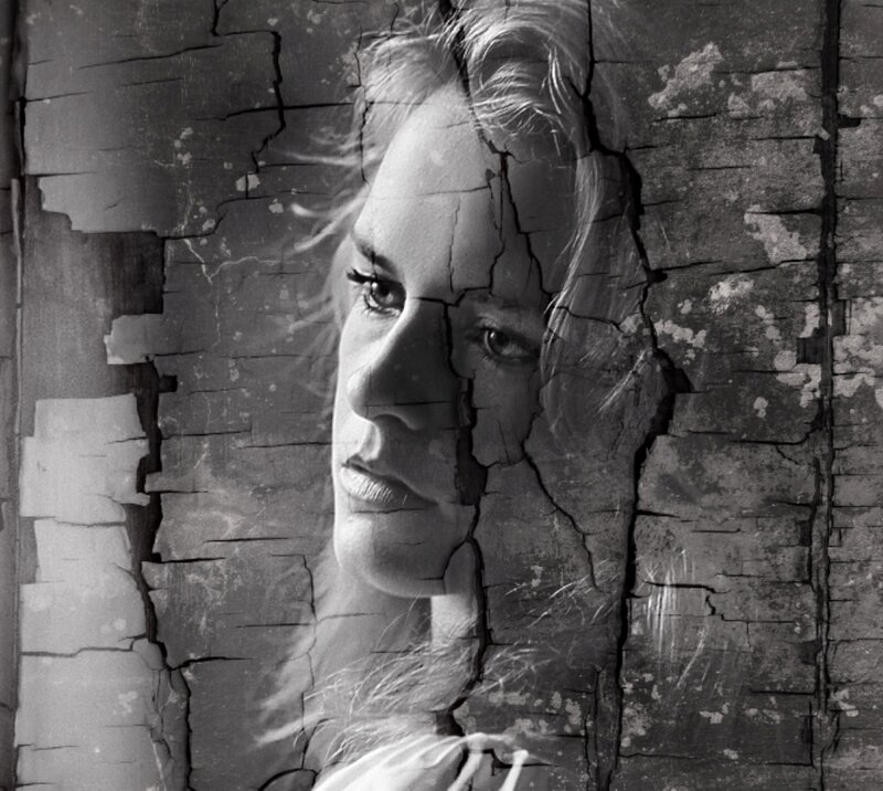 Woman's Face on Cracked Wall