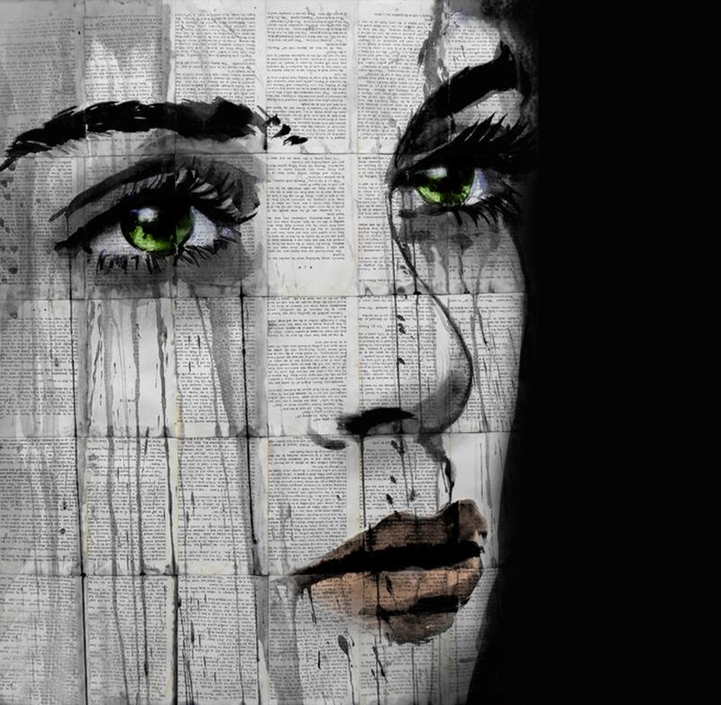 Woman's Face on Newspaper