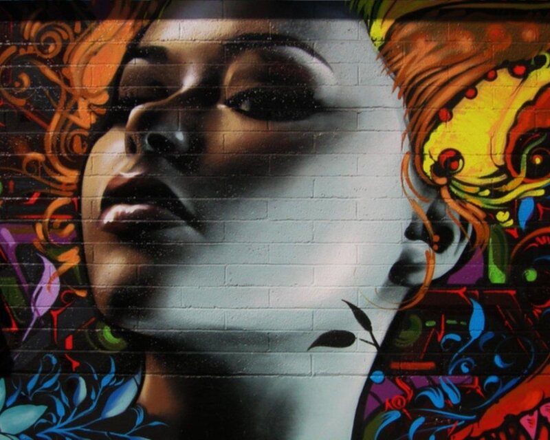 Woman's Face on Wall — White
