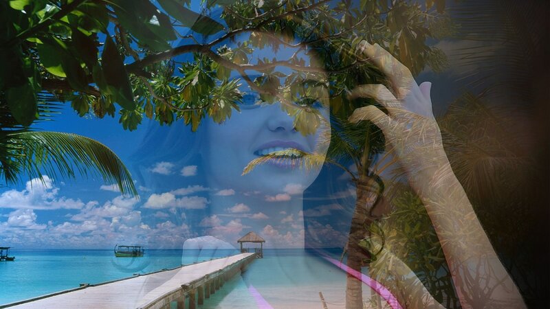 Woman's Face Overlay — Blue, Serene
