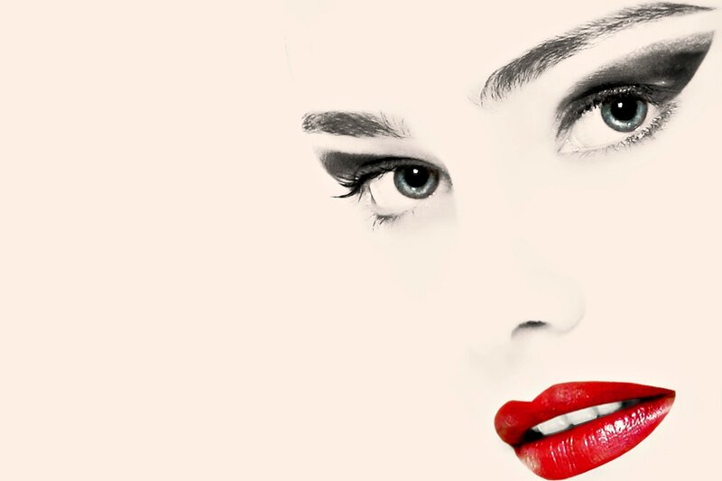 Woman's Face — Red, Dramatic, Photograph