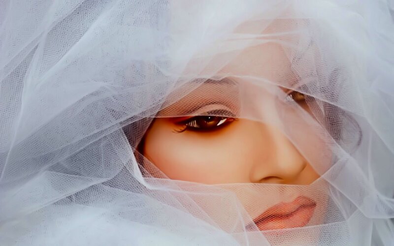 Woman's Face under Veil