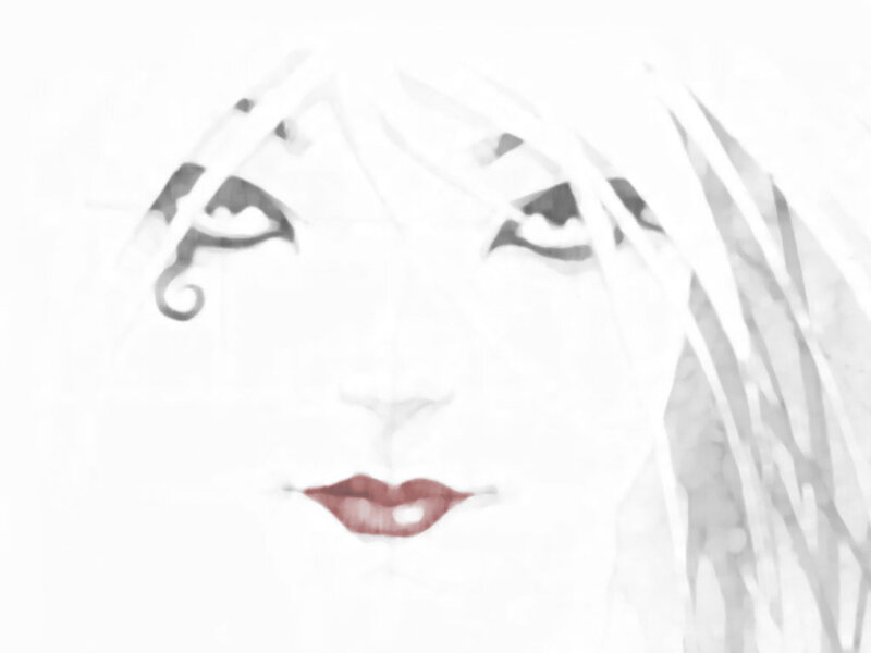 Woman's Face — White, Minimalist