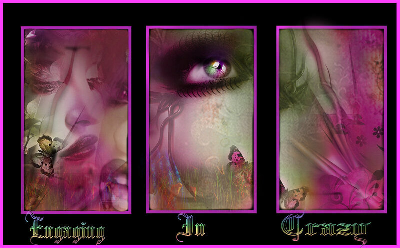 Woman's Face with Butterflies — Purple