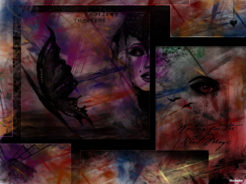 Woman's Face with Butterfly — Purple