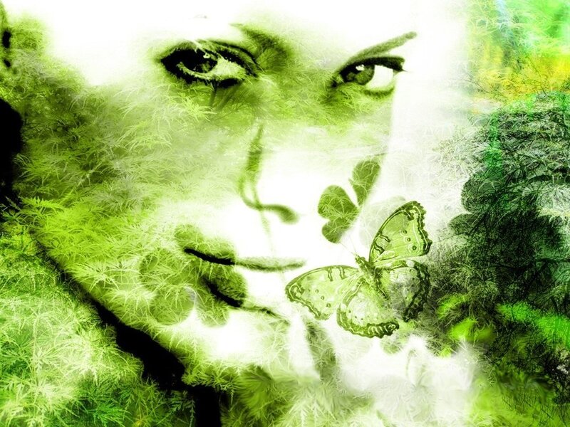 Woman's Face with Butterfly