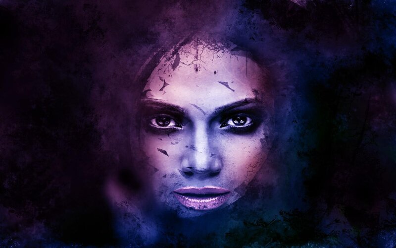 Woman's Face with Cracks