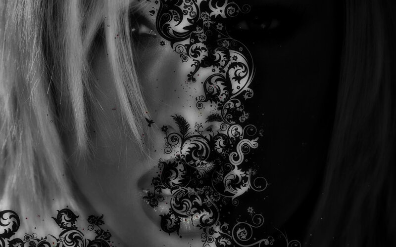 Woman's Face with Floral Overlay