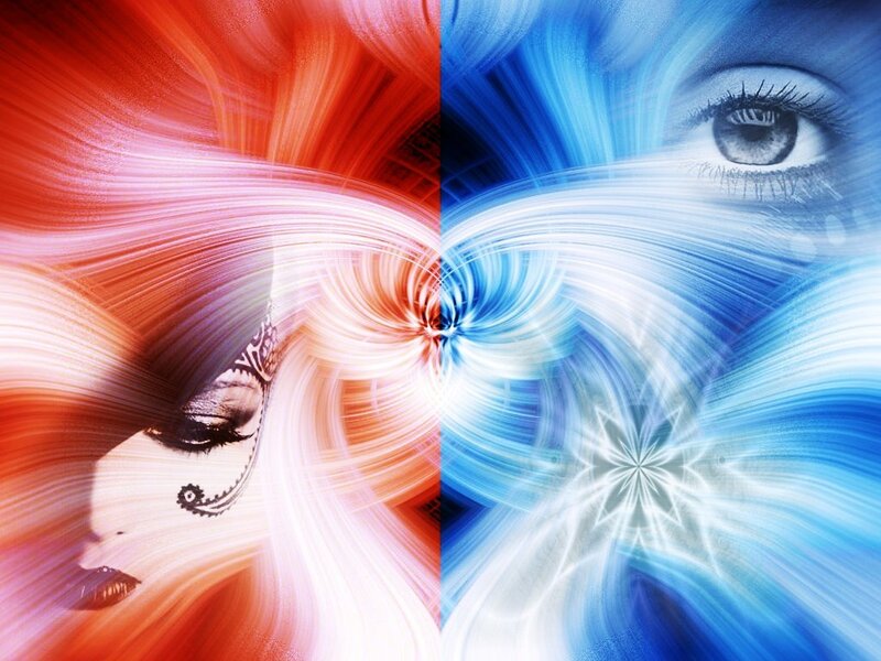 Woman's Face with Fractal Patterns