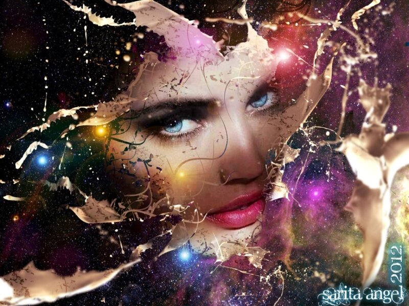 Woman's Face with Galaxy