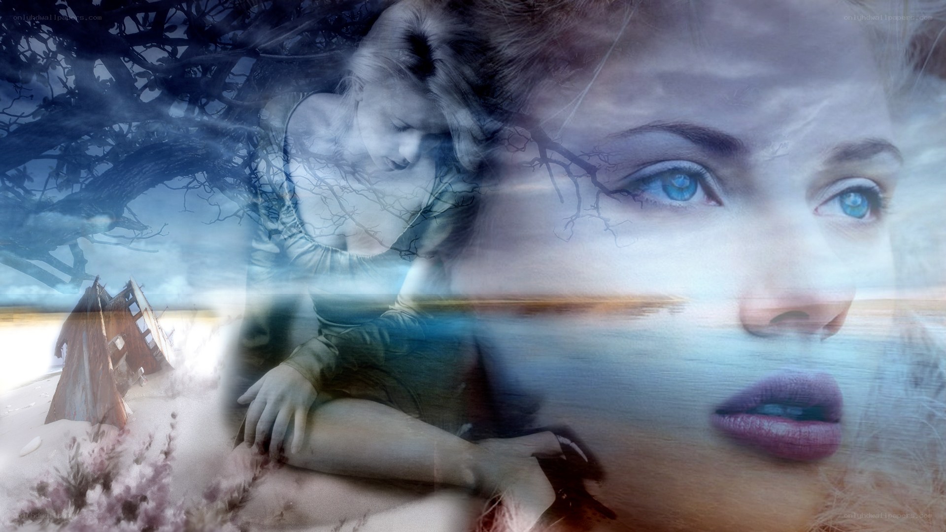 woman's face with ghostly overlay