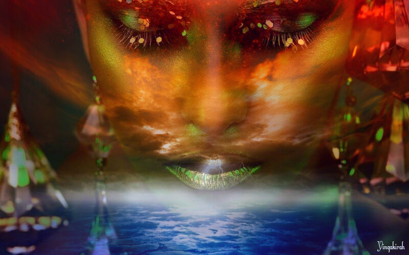 Woman's Face with Glitter Makeup