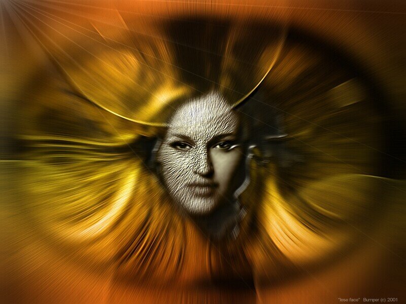 Woman's Face with Golden Aura