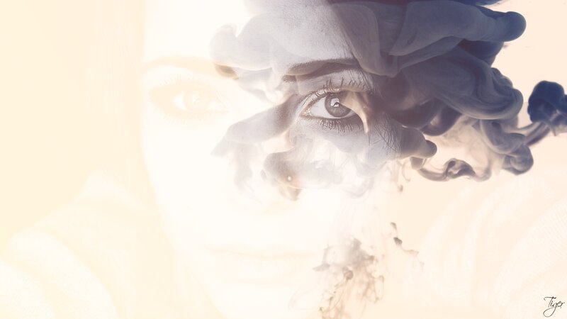 Woman's Face with Ink