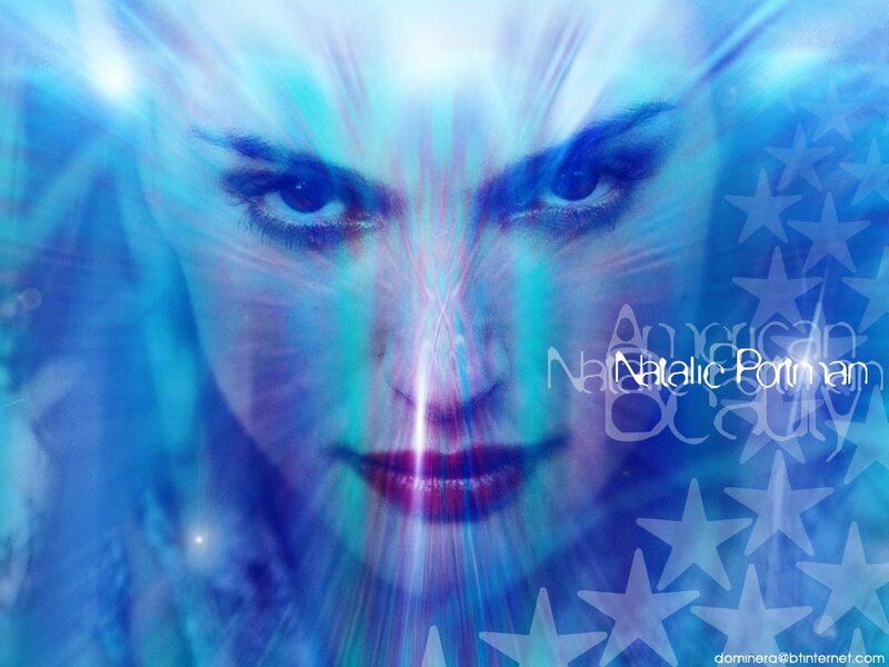 Woman's Face with Light Effects — Blue