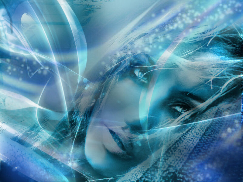 Woman's Face with Light Effects