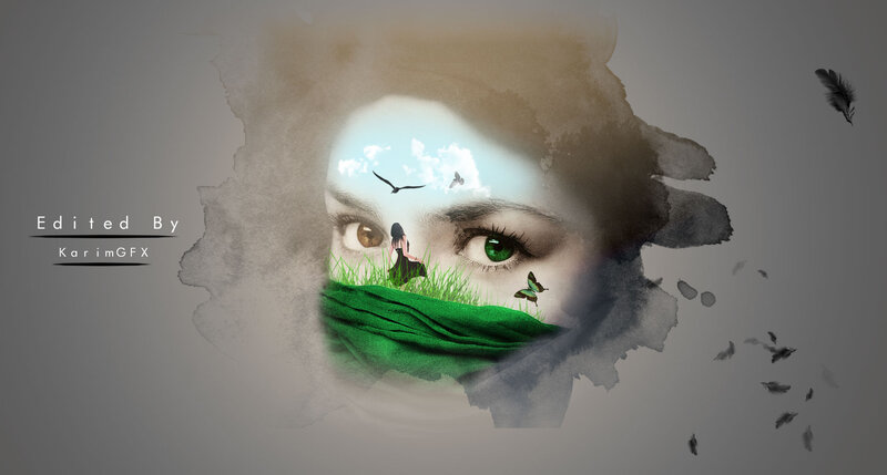 Woman's Face with Nature Scene