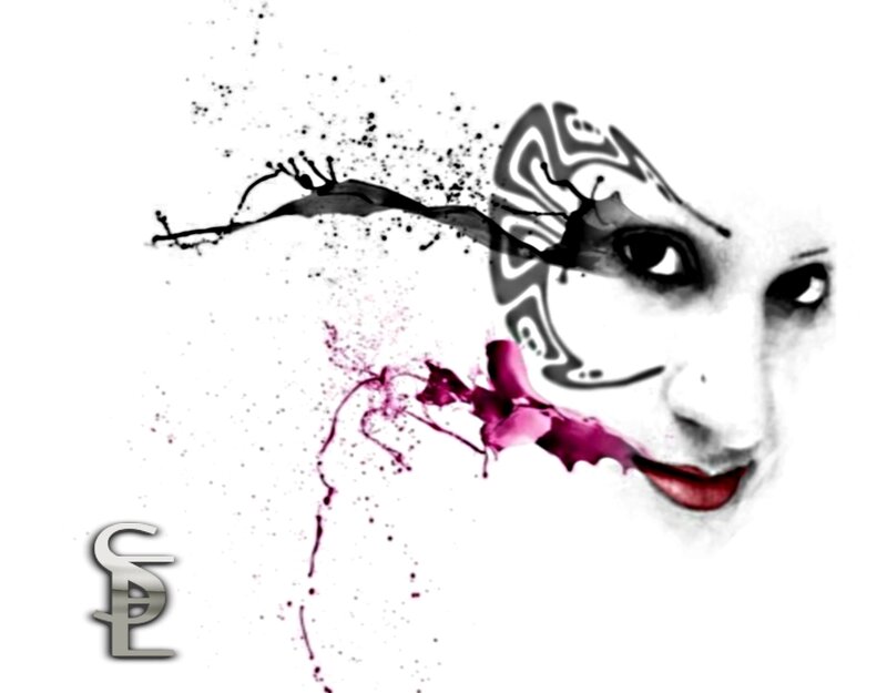 Woman's Face with Paint Splatters