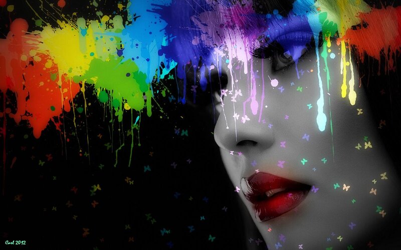 Woman's Face with Paint
