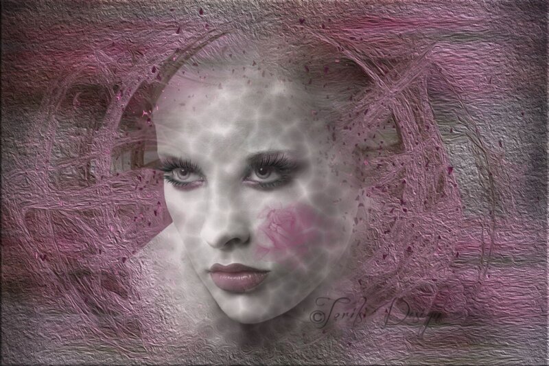 Woman's Face with Pink Overlay