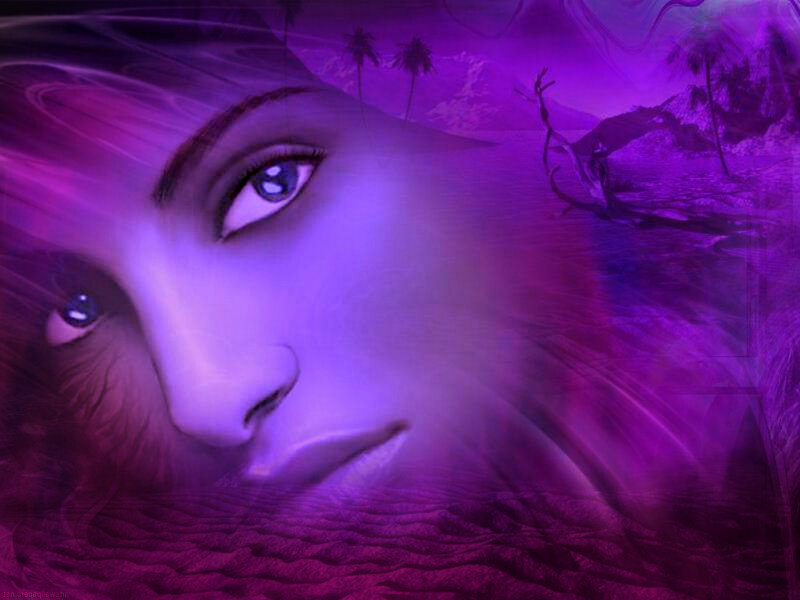 Woman's Face with Purple Tones