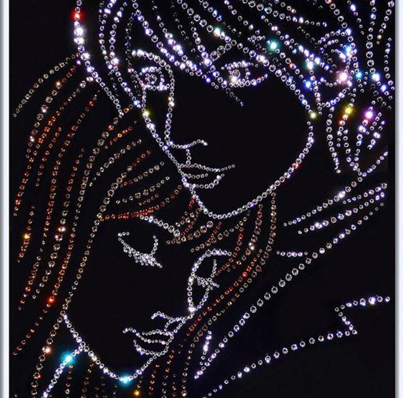 Woman's Face with Rhinestones