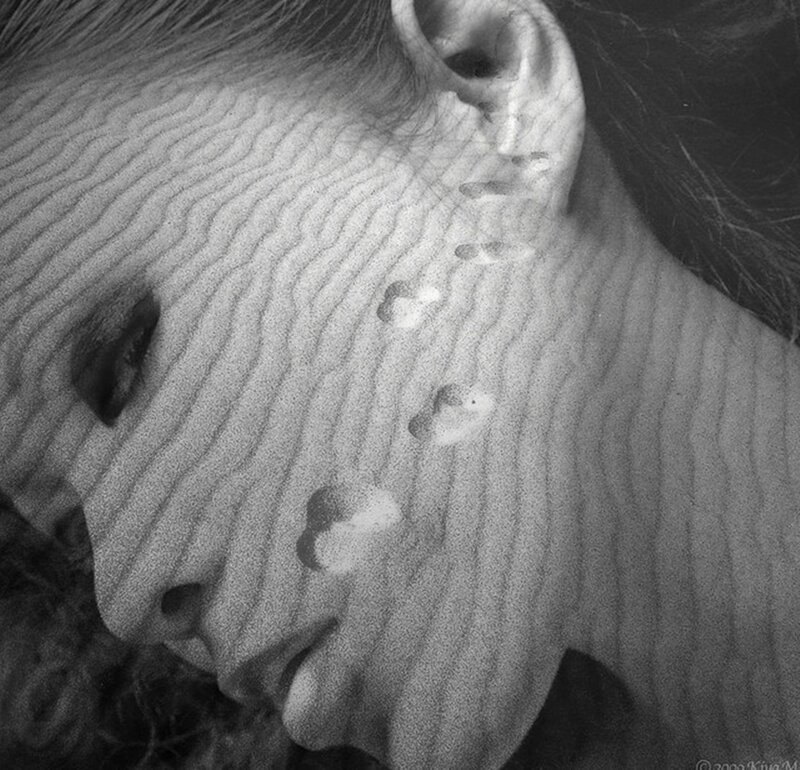 Woman's Face with Sand Texture