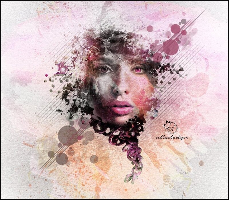 Woman's Face with Splatters