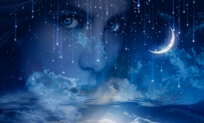 Woman's Face with Stars
