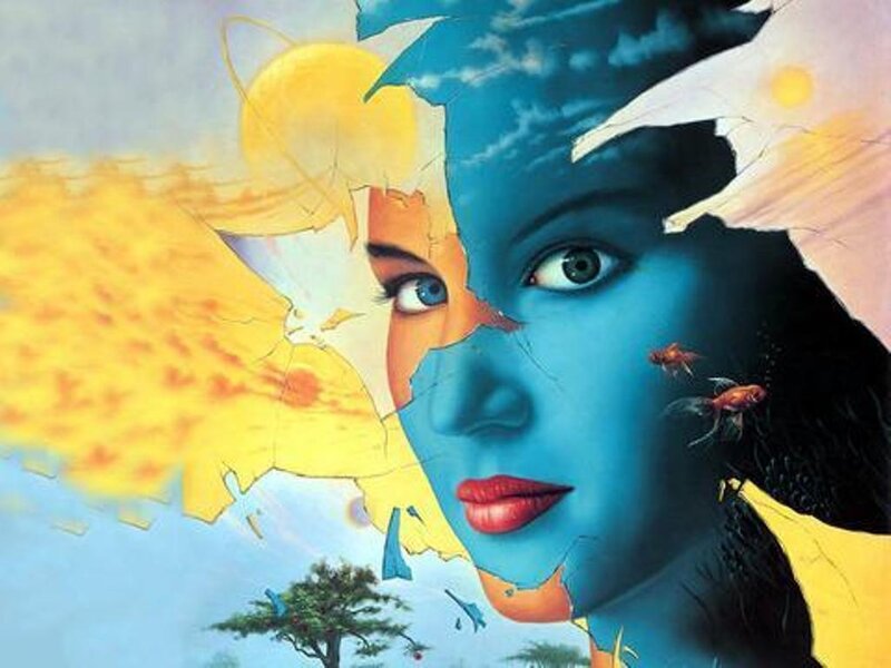 Woman's Face with Surreal Elements
