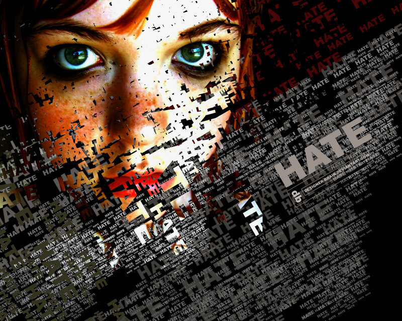 Woman's Face with Text Overlay