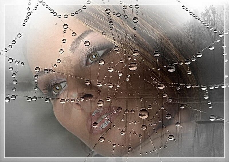 Woman's Face with Water Droplets