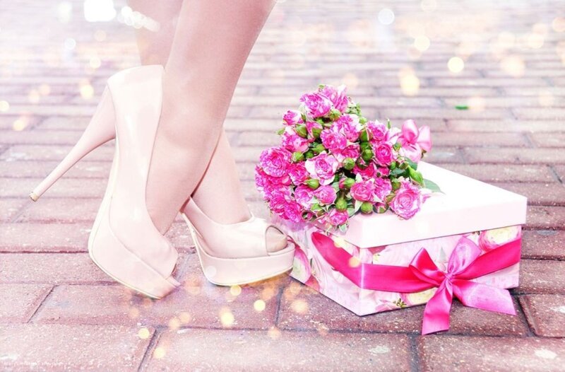 Woman's Feet and Flowers