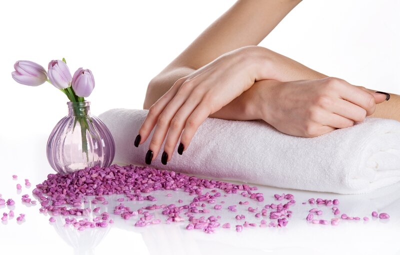 Woman's Hands on Towel