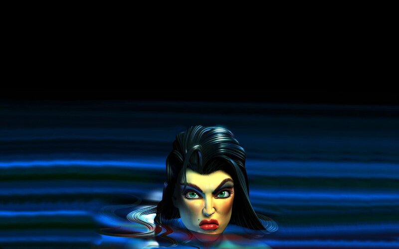 woman's head in water