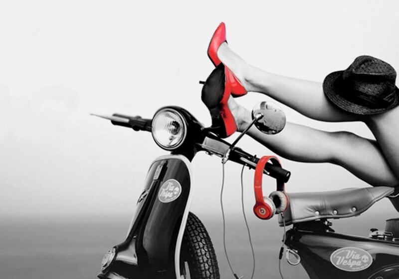 Woman's Legs on Scooter