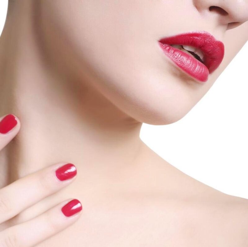 Woman's Lips and Hand — Red, Clean