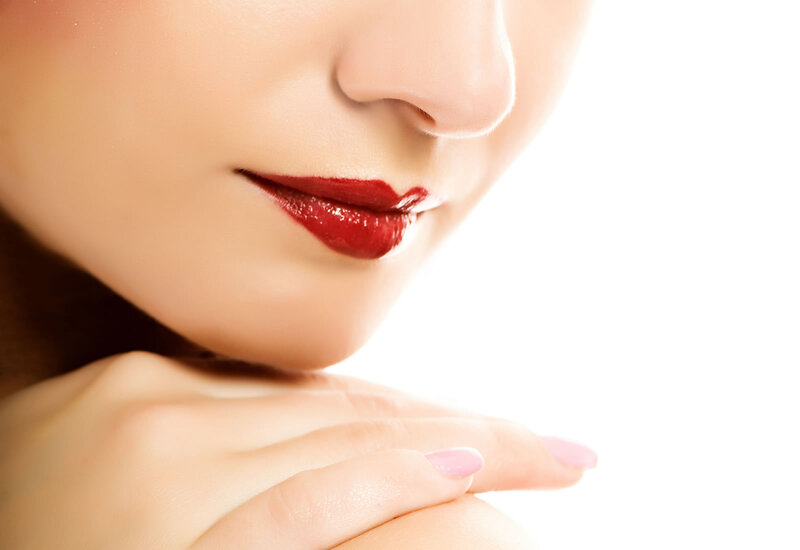 Woman's Lips and Hand — Red