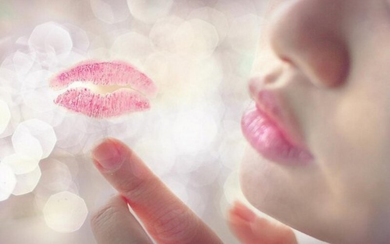 Woman's Lips and Hand
