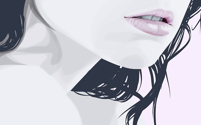 Woman's Lower Face — White